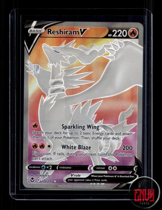 Reshiram V Near Mint 172/195 Ultra Rare Silver Tempest Pokemon Holo