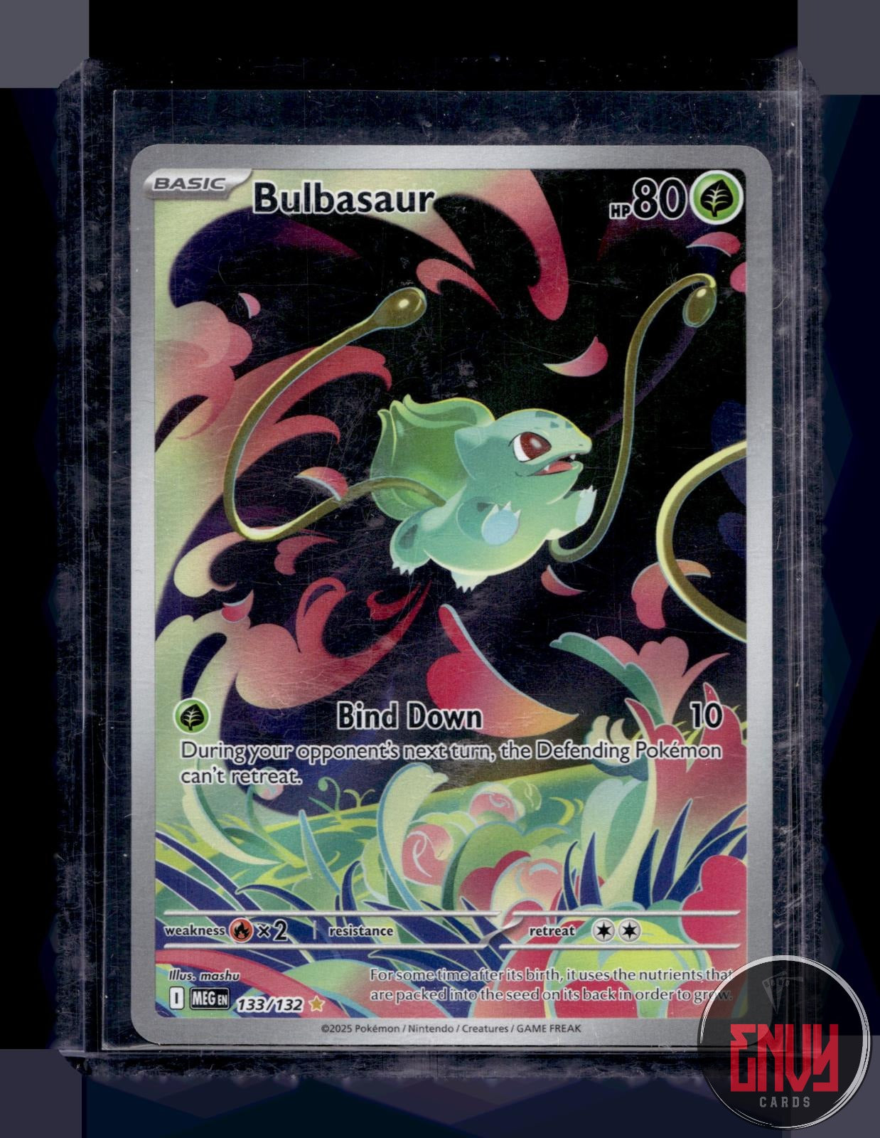 Bulbasaur Near Mint 133/132 Illustration Rare Mega Evolution Pokemon