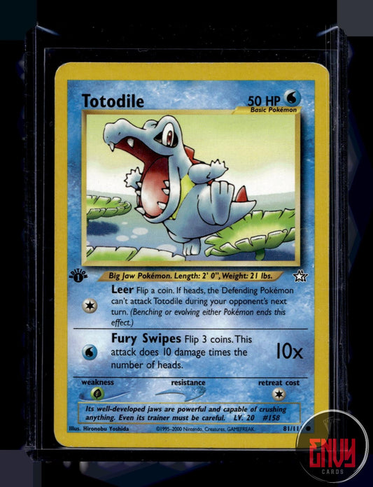 Totodile Heavily Played 81/111 Common Neo Genesis Pokemon 1st Edition