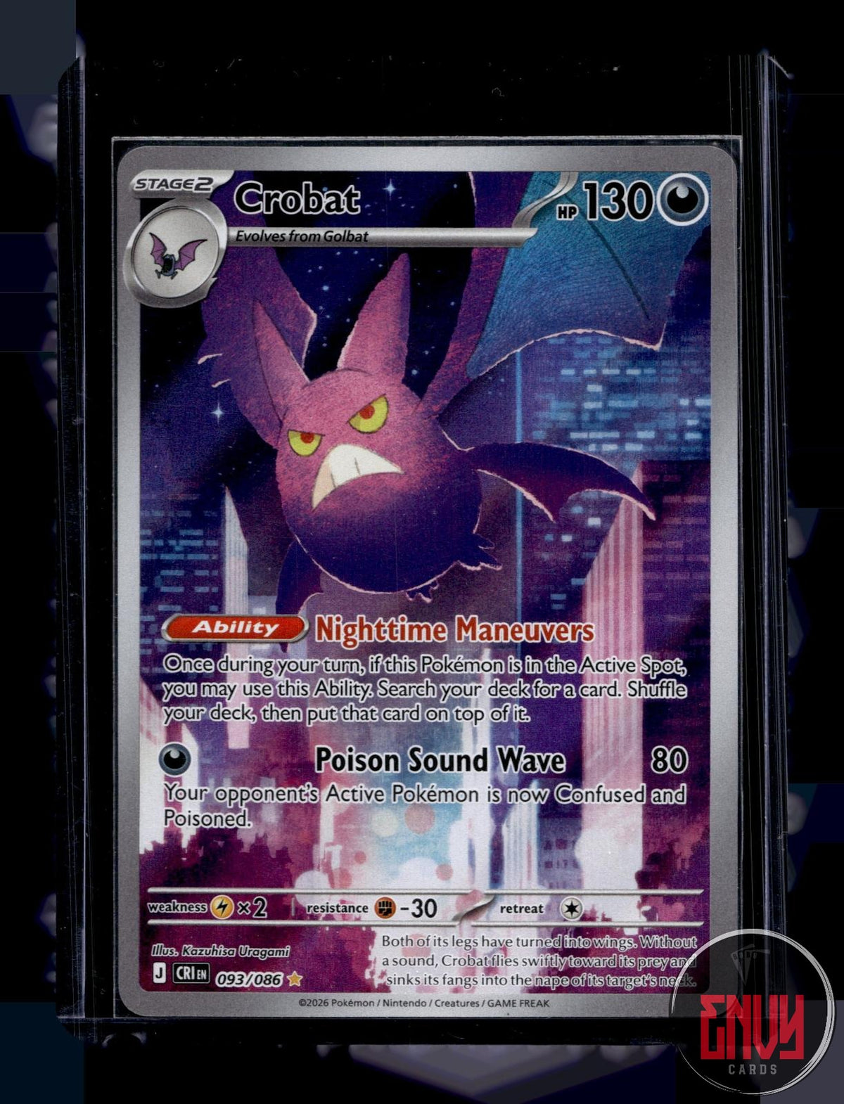 Crobat NM 093/086 IR Chaos Rising Pokemon Holo
