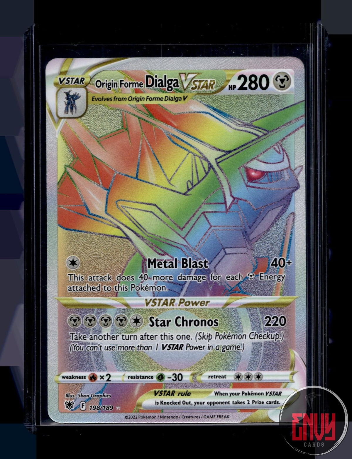 Origin Forme Dialga VSTAR NM 198/189 Rainbow Rare Astral Radiance Pokemon Holo