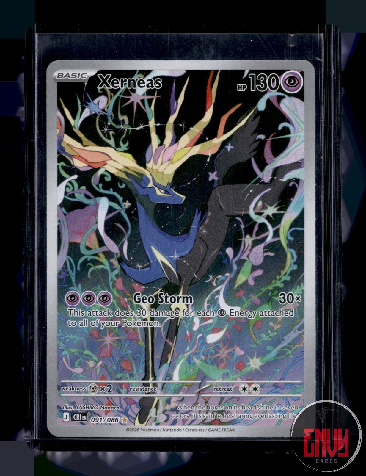 Xerneas Near Mint 091/086 Illustration Rare Chaos Rising Pokemon Holo