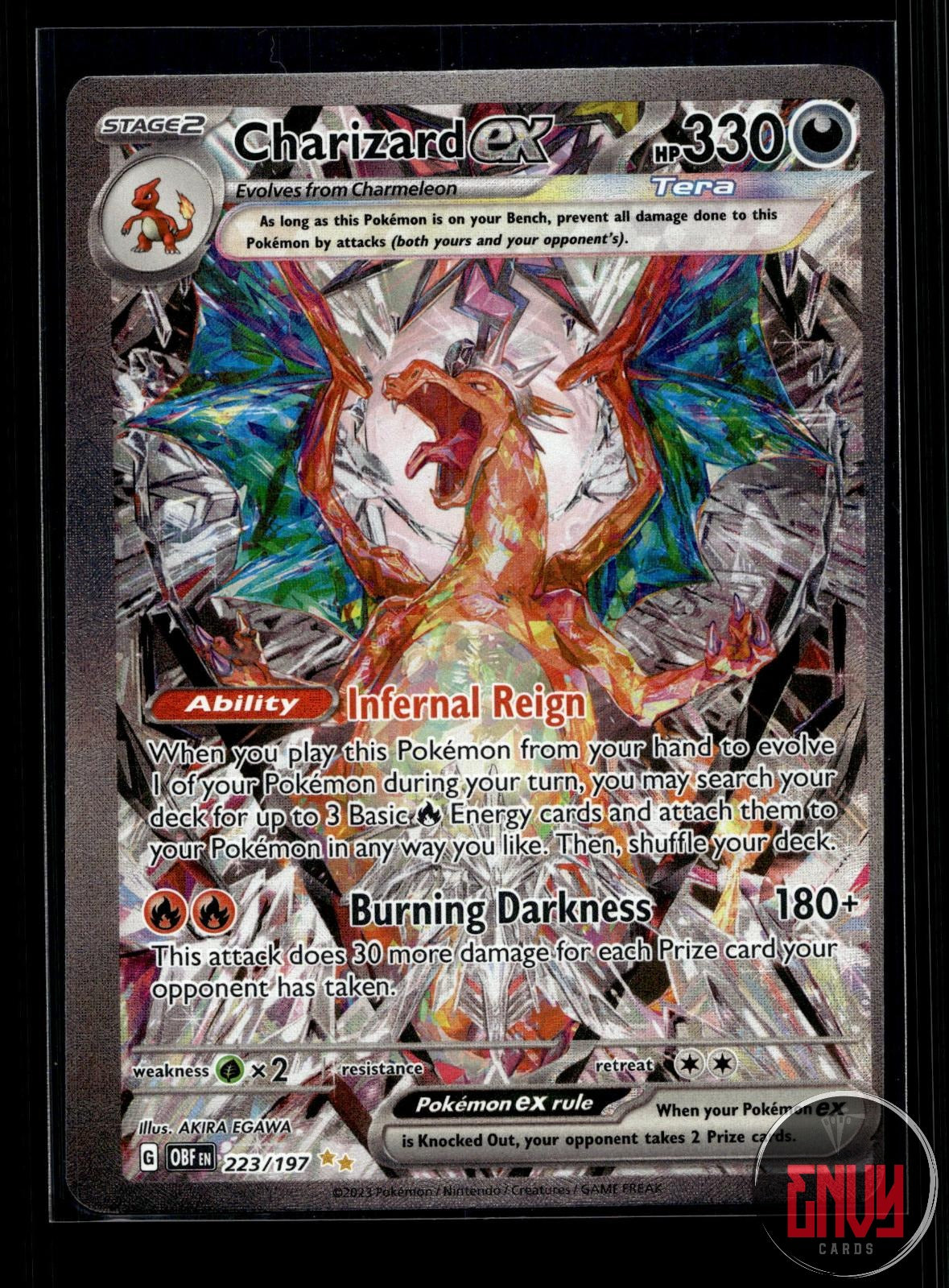 Charizard ex LP 223/197 SIR Obsidian Flames Pokemon Holo