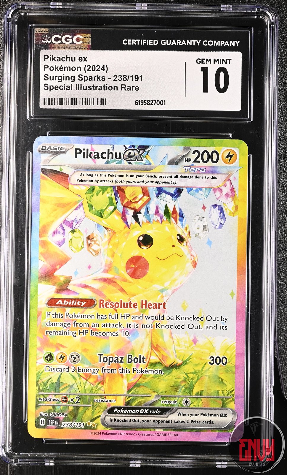 Pikachu EX 238/191 Special Illustration Rare Pokemon CGC 10 Gem Mint