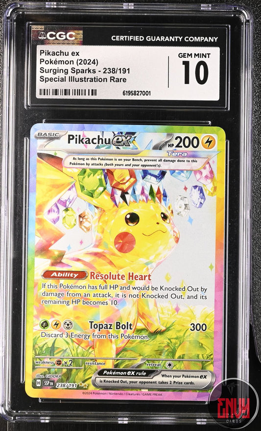 Pikachu EX 238/191 Special Illustration Rare Pokemon CGC 10 Gem Mint