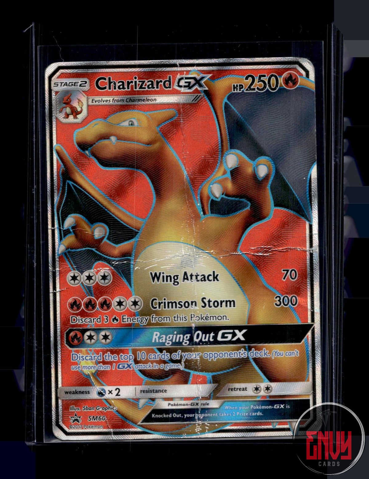 Charizard GX - Damaged SM60 Promo Sun & Moon Promo Pokemon Holo