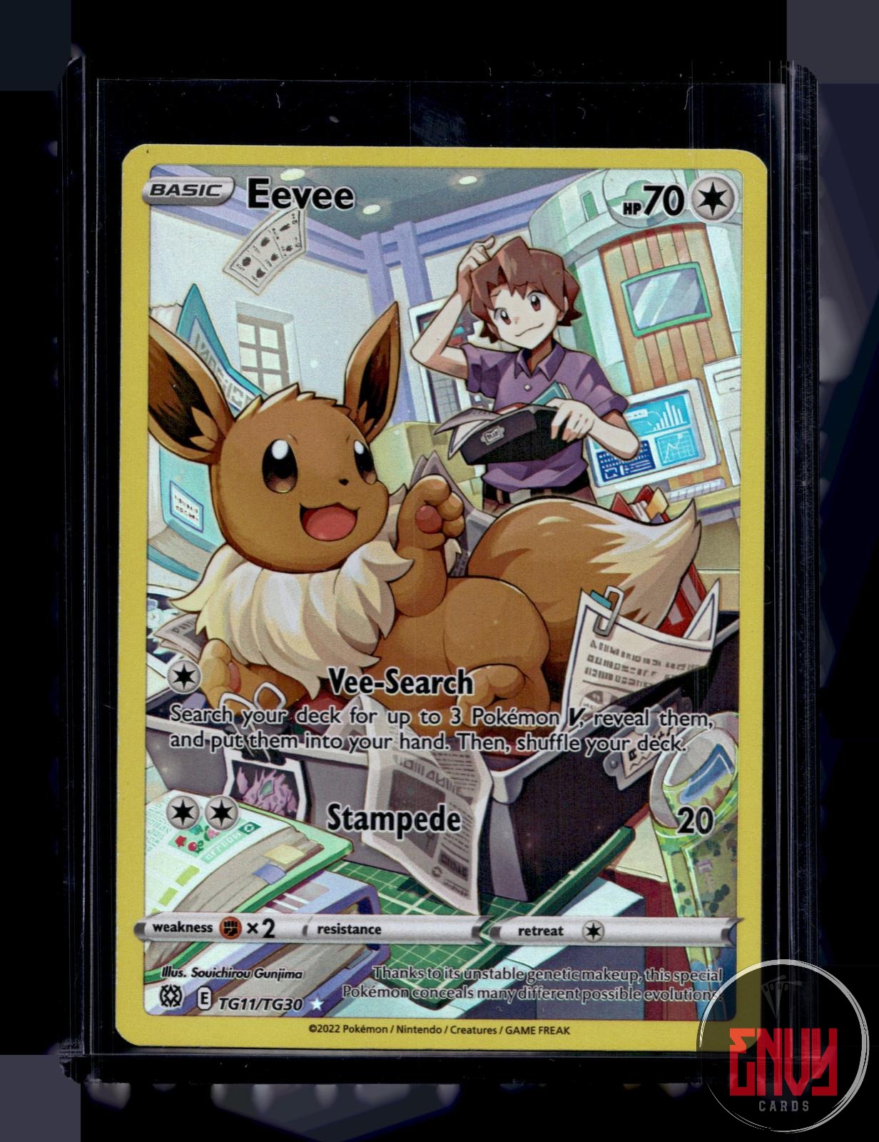 Eevee NM TG11/TG30 Brilliant Stars Trainer Gallery Pokemon Holo