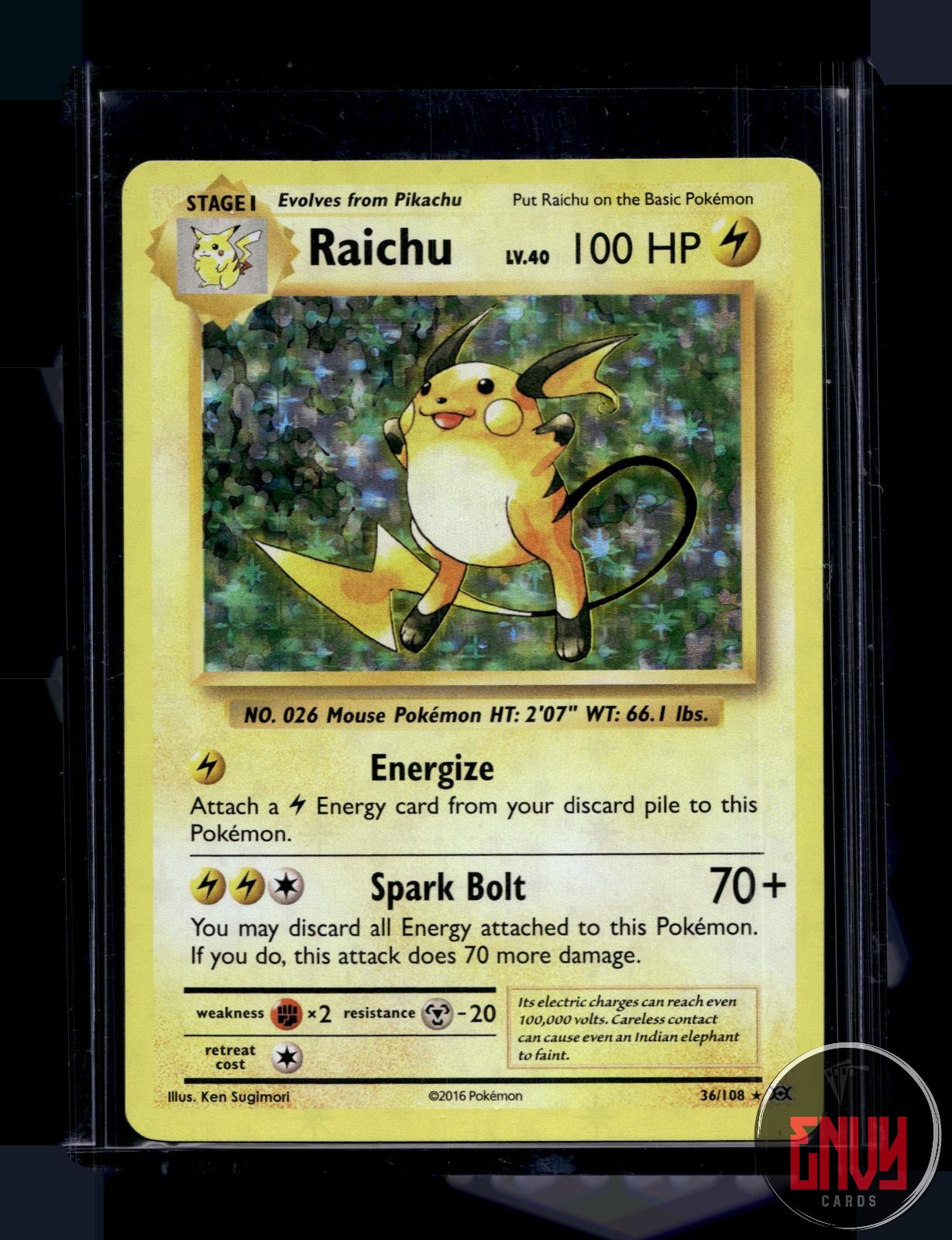 Raichu Near Mint 36/108 Rare Evolutions Pokemon Holo