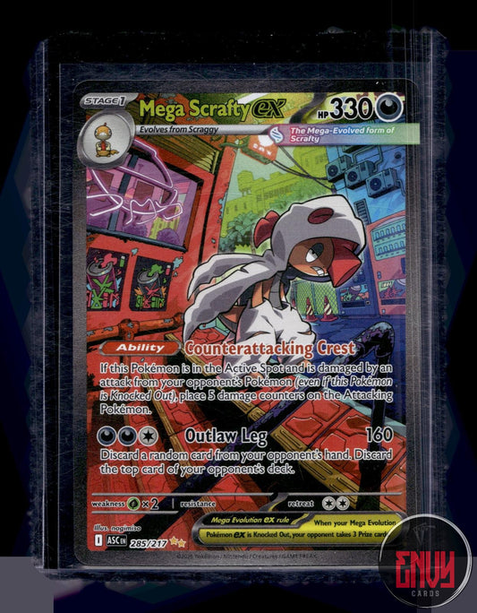 Mega Scrafty ex NM 285/217 Ascended Heroes Pokemon Holo