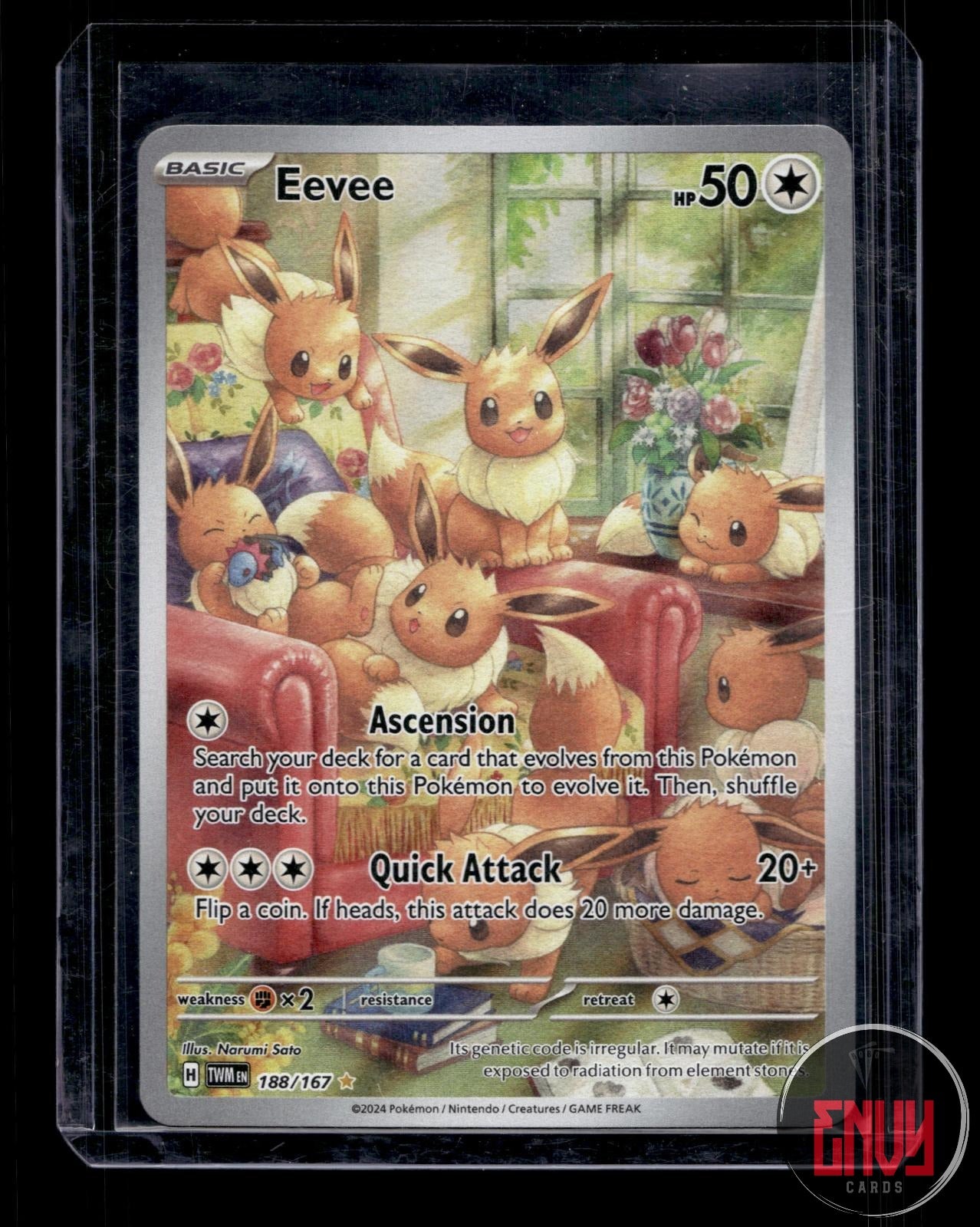 Eevee Near Mint 188/167 Illustration Rare Twilight Masquerade Pokemon Holo