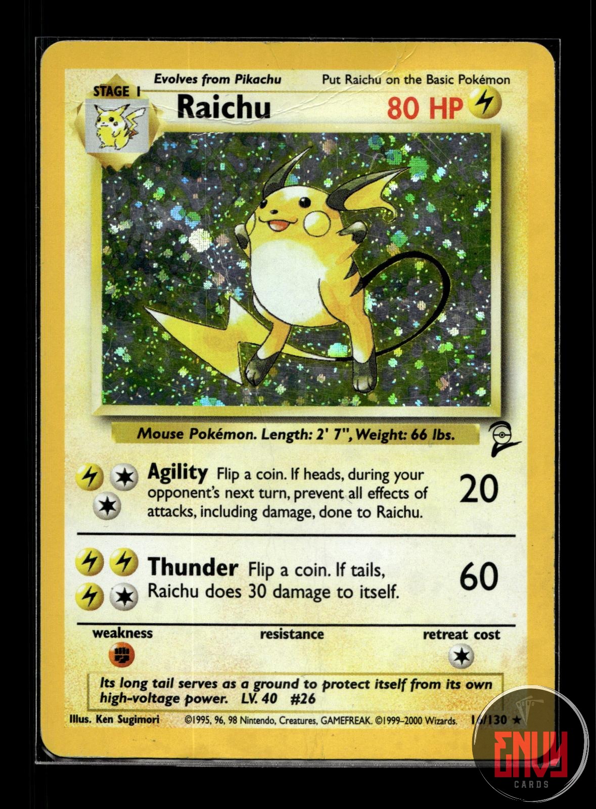 Raichu DMG 16/130 R Base Set 2 Pokemon Holo
