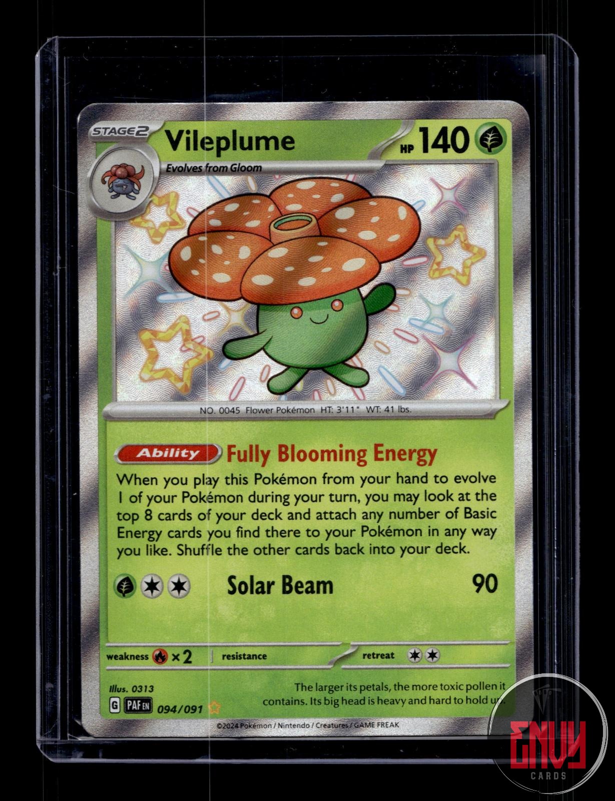 Vileplume Near Mint 094/091 Shiny Rare Paldean Fates Pokemon Holo
