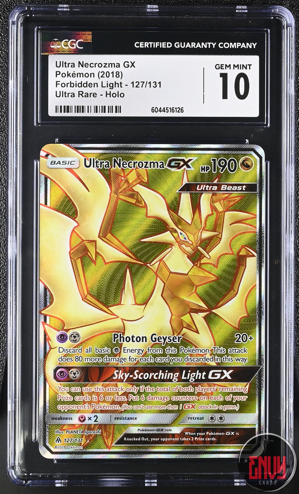 Ultra Necrozma Gx 127/131 Rare Holo Forbidden Light Pokemon CGC 10 Gem Mint