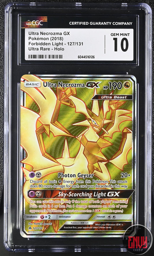 Ultra Necrozma Gx 127/131 Rare Holo Forbidden Light Pokemon CGC 10 Gem Mint