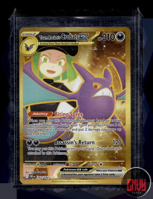 Team Rocket's Crobat ex Near Mint 242/182 Hyper Rare Destined Rivals Pokemon