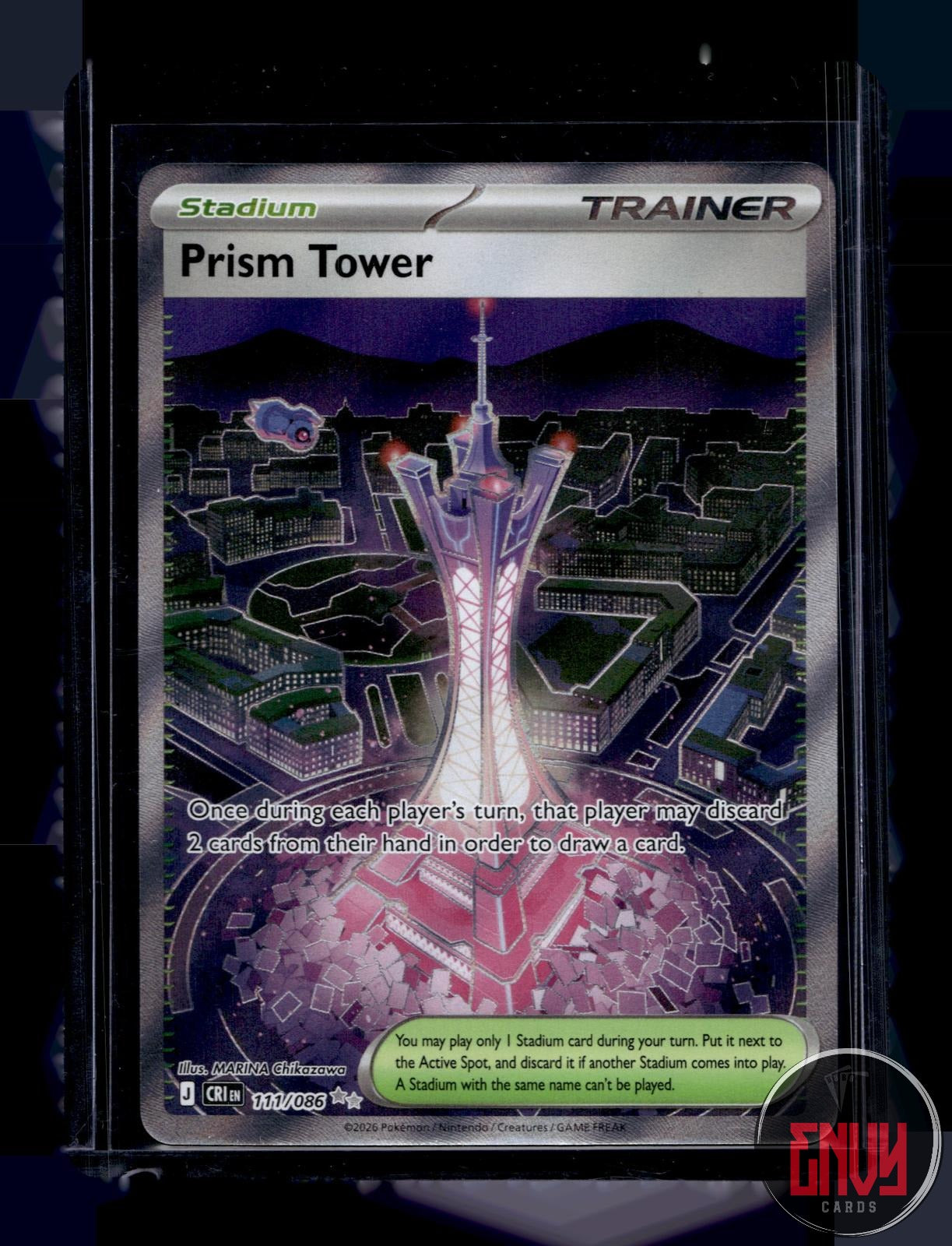 Prism Tower Near Mint 111/086 Ultra Rare Chaos Rising Pokemon