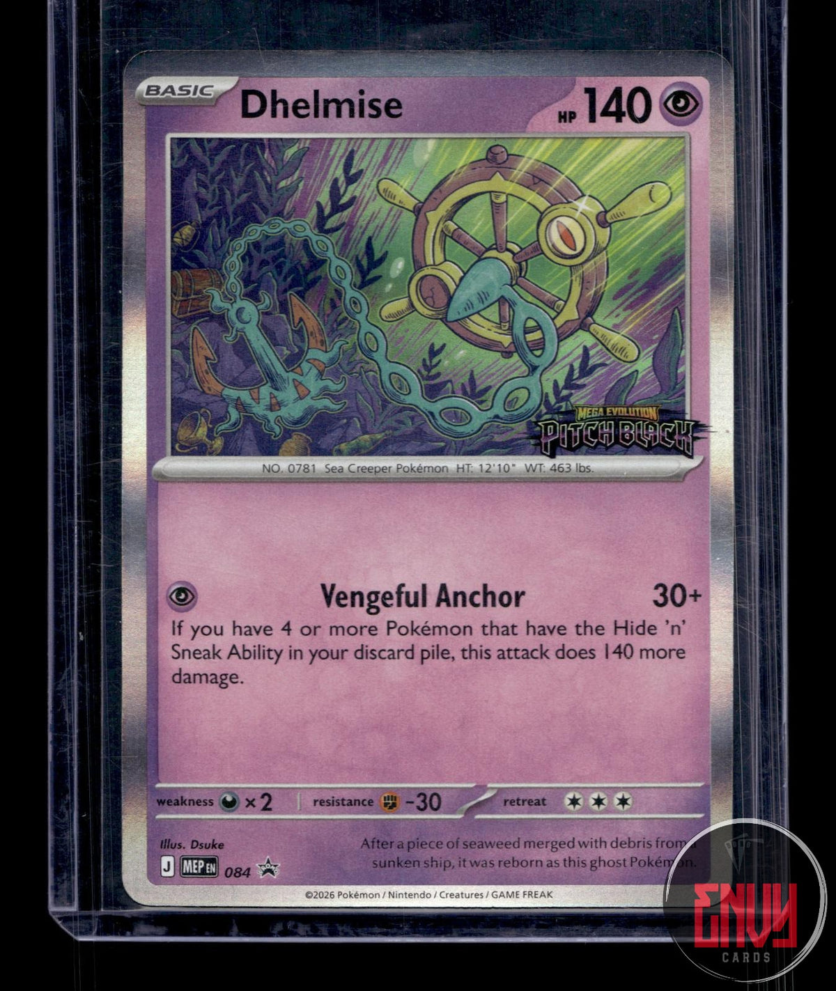 Dhelmise (Patch Black Stamp) NM 084 P ME: Mega Evolution Promo Pokemon Holo