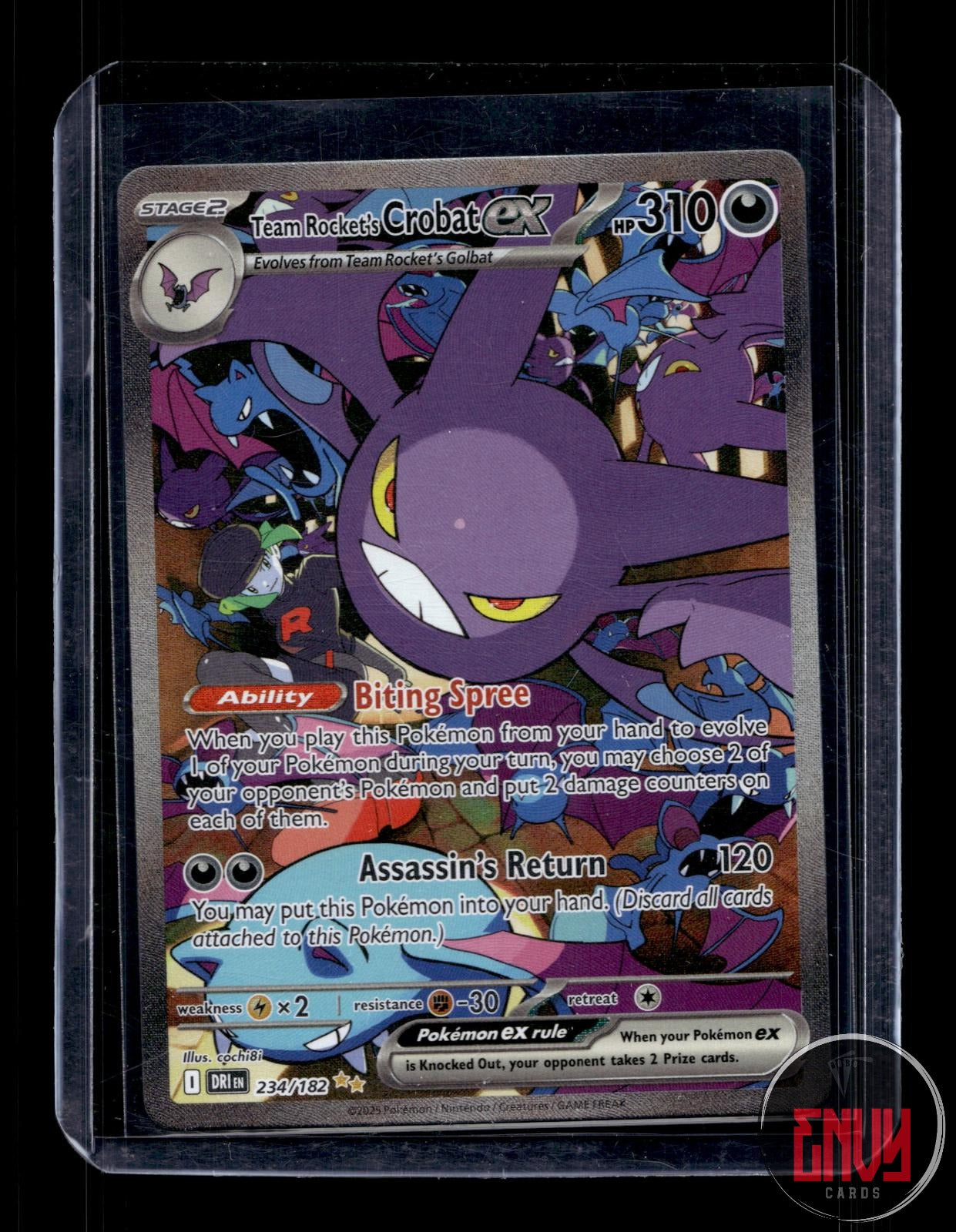 Team Rocket's Crobat ex NM 234/182 Destined Rivals Pokemon Holo