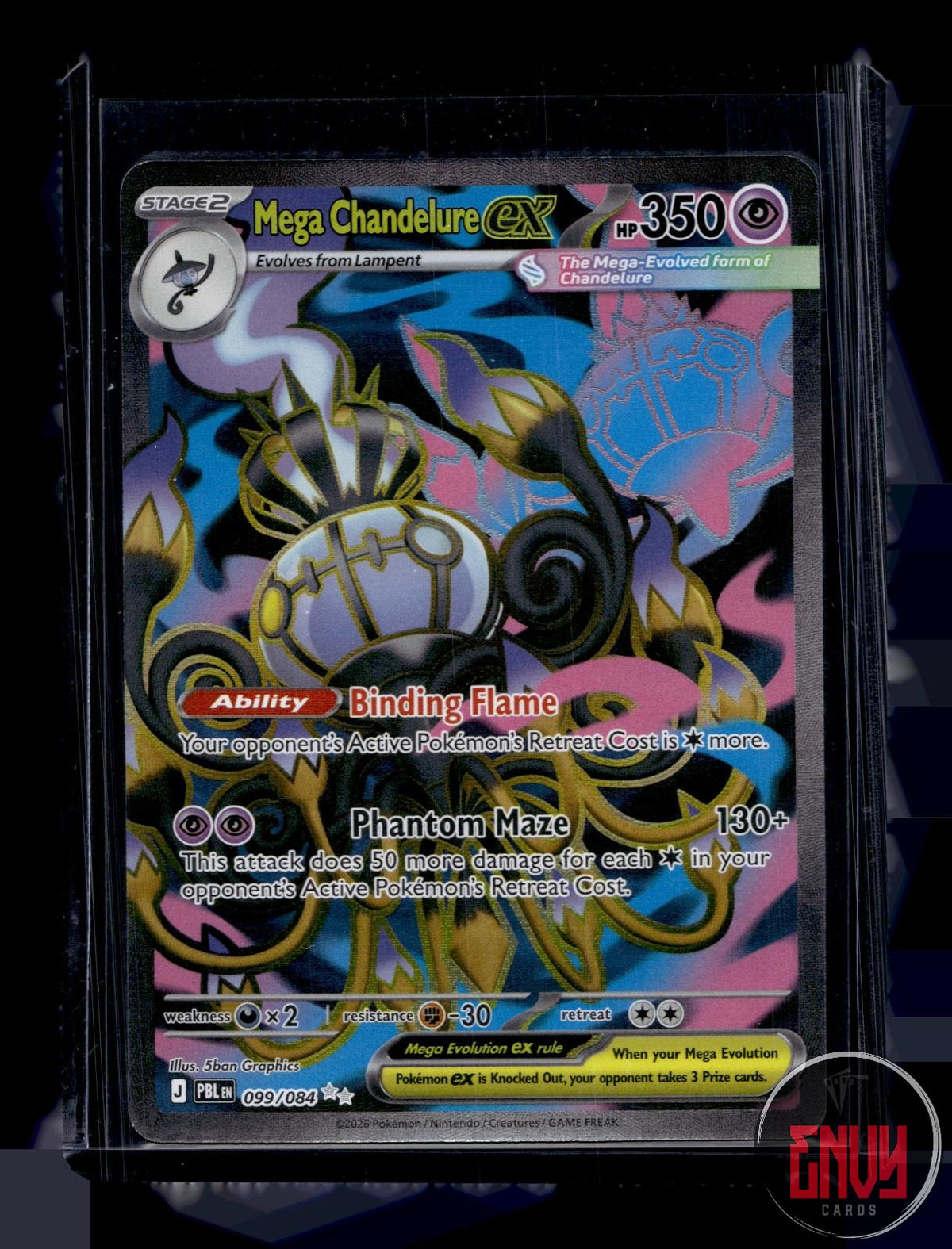 Mega Chandelure ex NM 099/084 UR Pitch Black Pokemon Holo