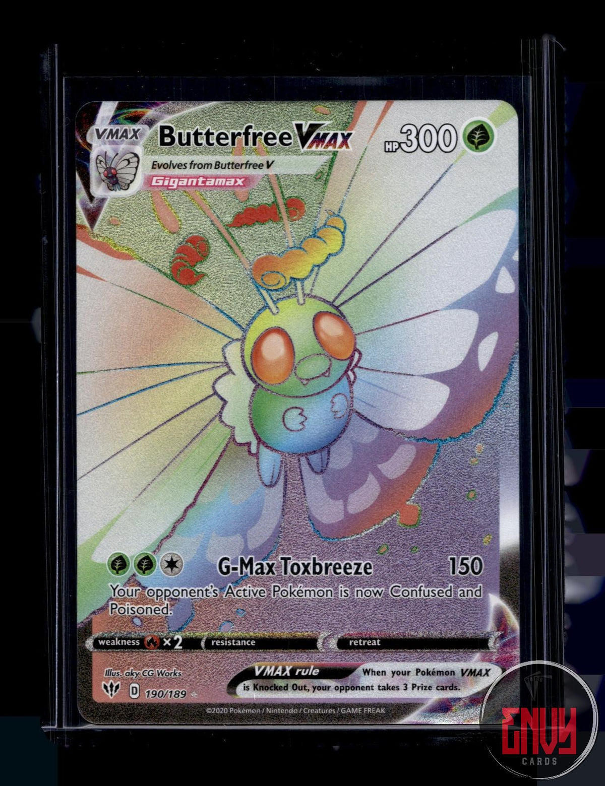 Butterfree VMAX Near Mint 190/189 Rainbow Rare Darkness Ablaze Pokemon Holo
