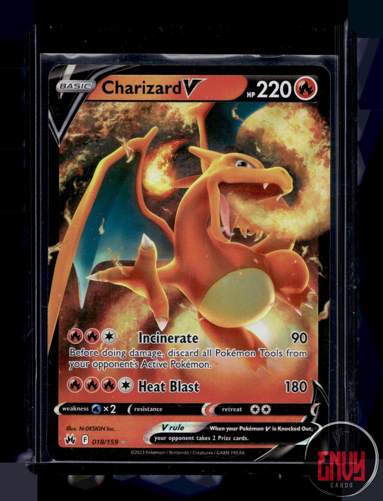 Charizard V Near Mint 018/159 V Rare Crown Zenith Pokemon