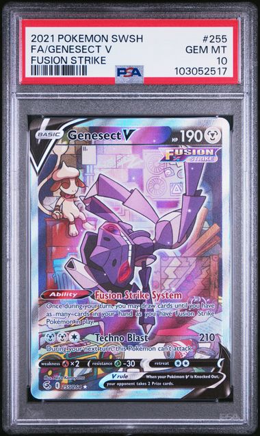 Genesect V Alt Art Fusion Strike 255/264 PSA 10