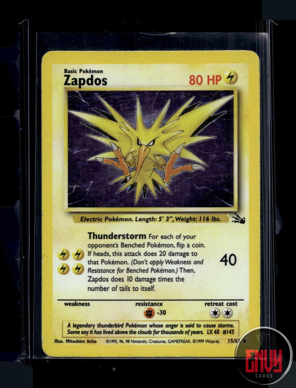 Zapdos MP 16/102 Holo Rare Base Set Unlimited Pokemon