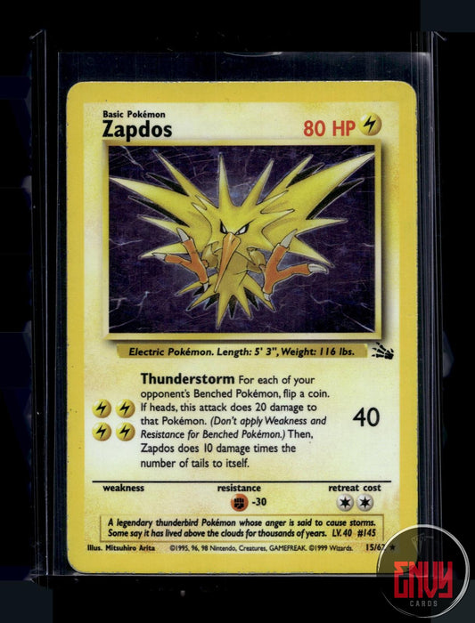 Zapdos MP 16/102 Holo Rare Base Set Unlimited Pokemon