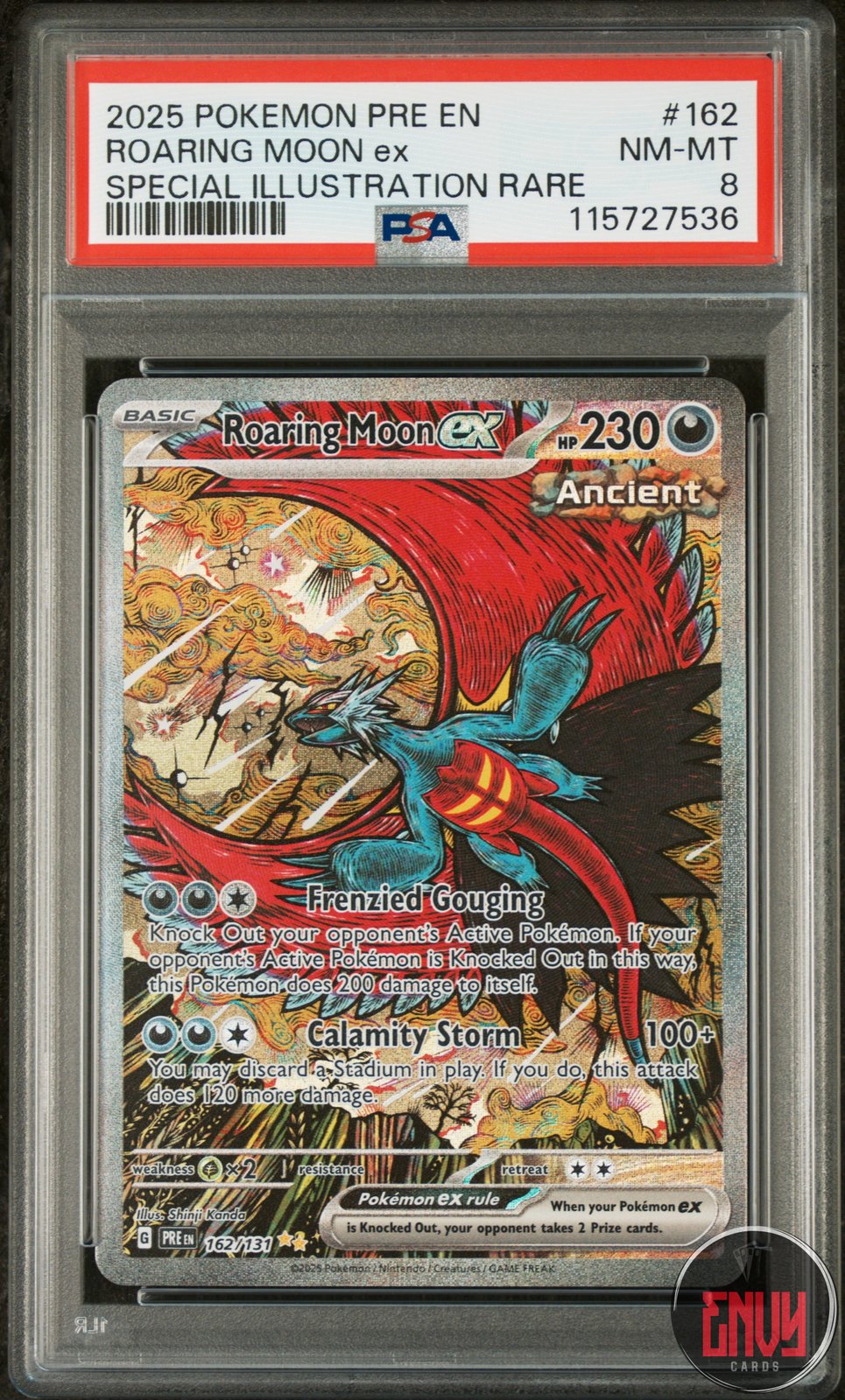 Roaring Moon EX 162/131 Special Illustration Rare Pokemon PSA 8