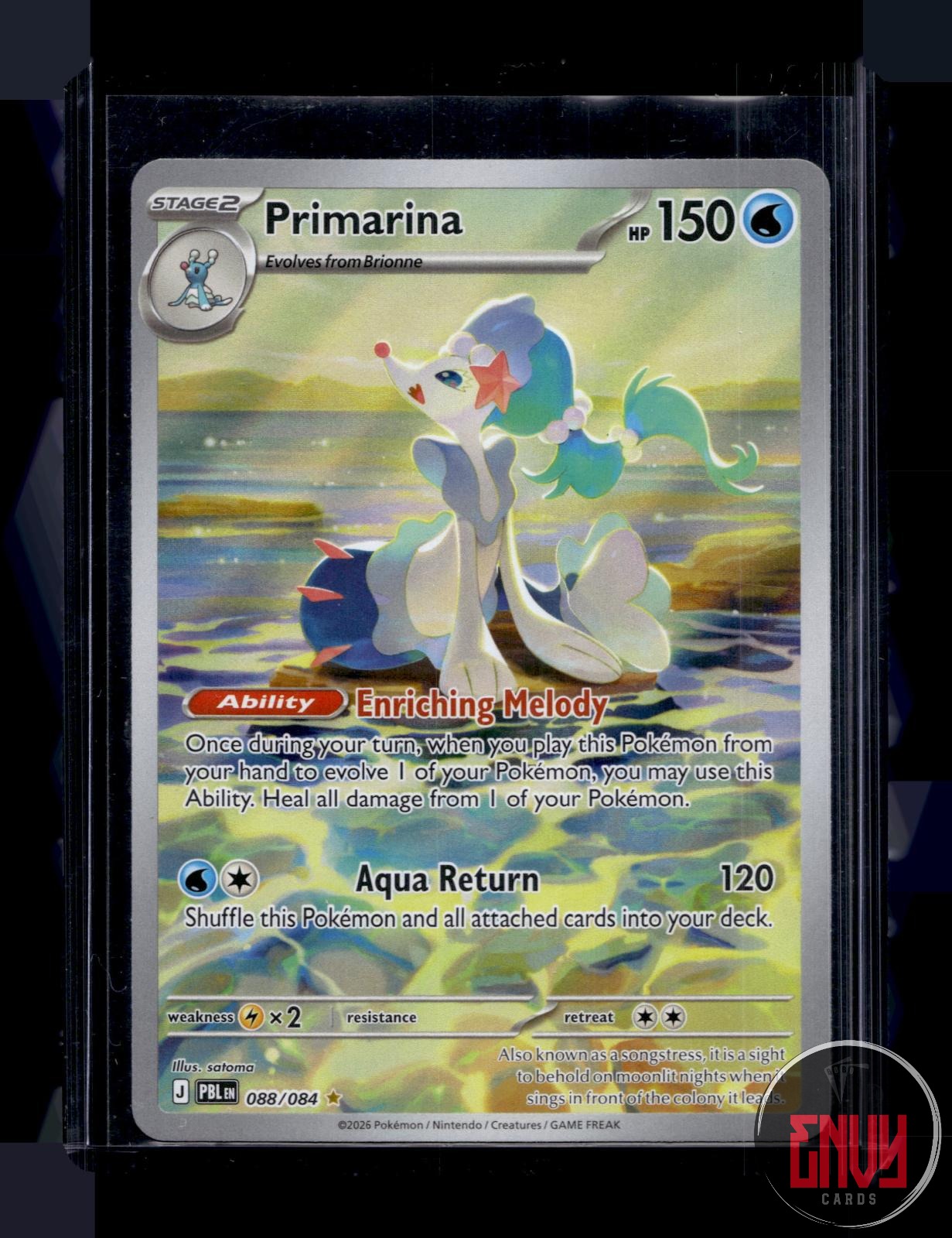 Primarina Near Mint 088/084 Illustration Rare Pitch Black Pokemon Holo