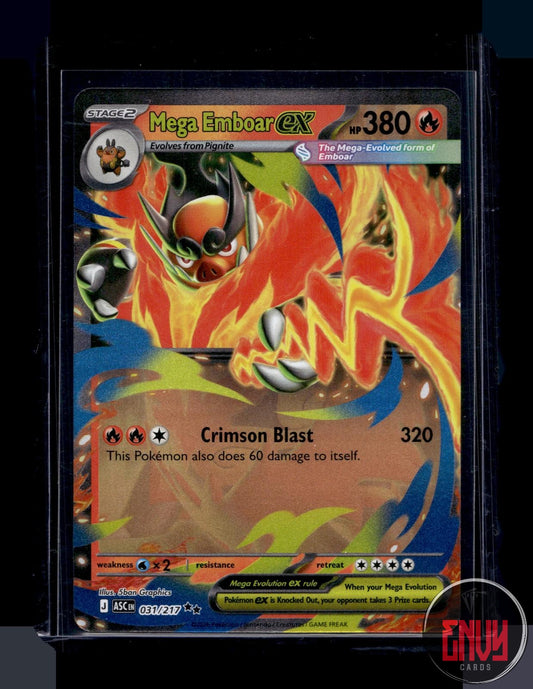 Mega Emboar ex Near Mint 031/217 Double Rare Ascended Heroes Pokemon