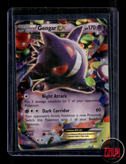 Gengar EX MP 34/119 UR Phantom Forces Pokemon Holo