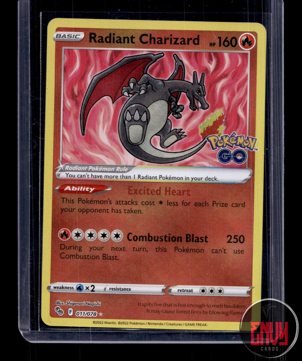 Radiant Charizard NM 011/078 Radiant Pokemon GO Pokemon Holo