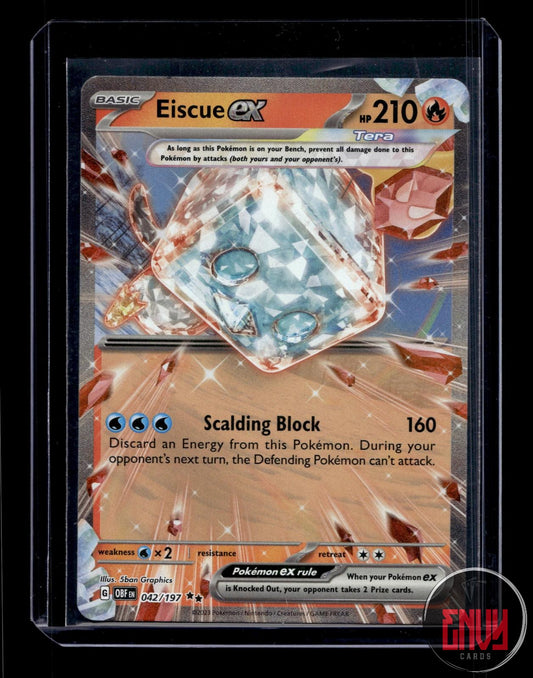 Eiscue ex Near Mint 042/197 Double Rare Obsidian Flames Pokemon