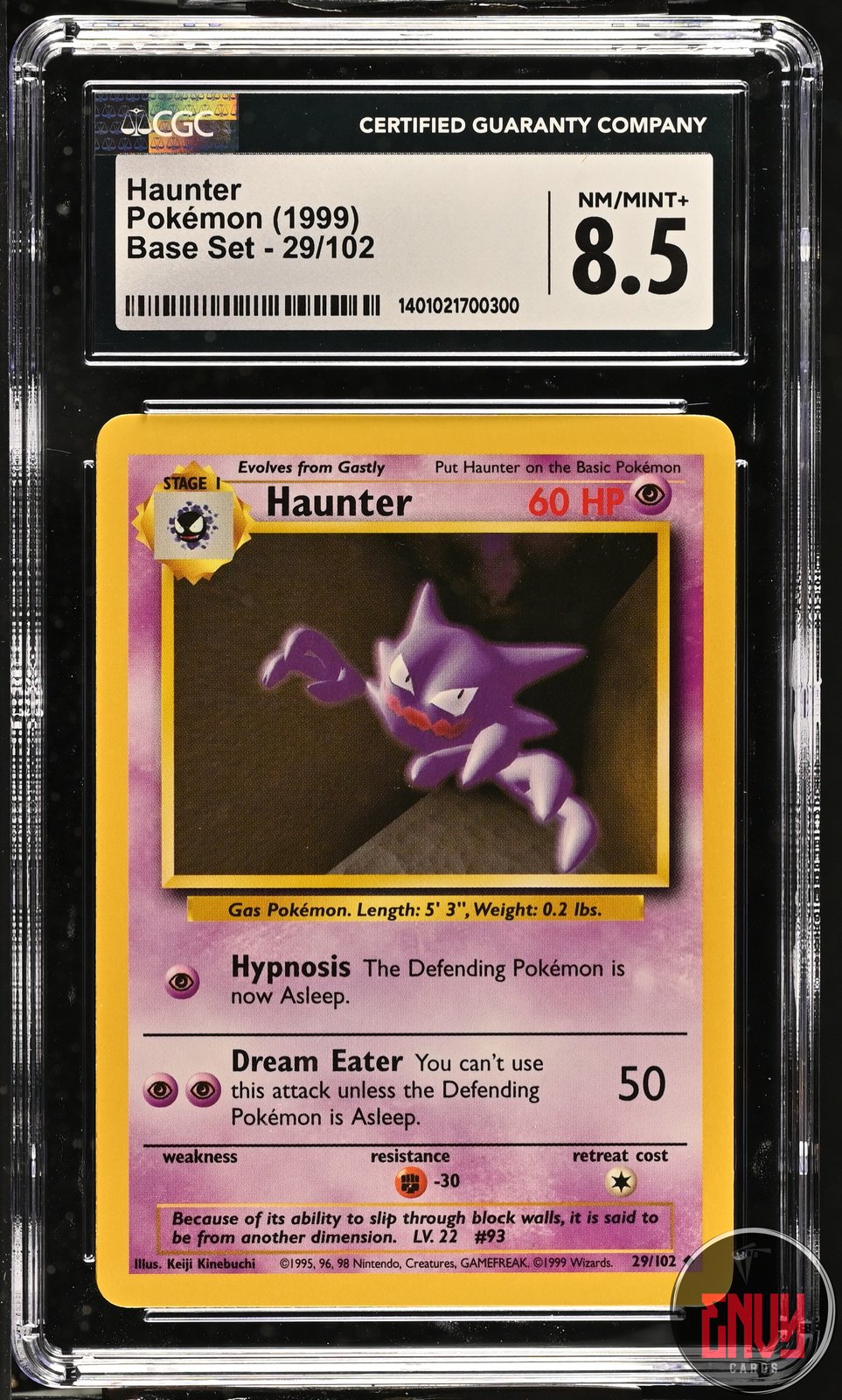 Haunter 29/102 Base Set Pokemon CGC 8.5 Nm/Mint+