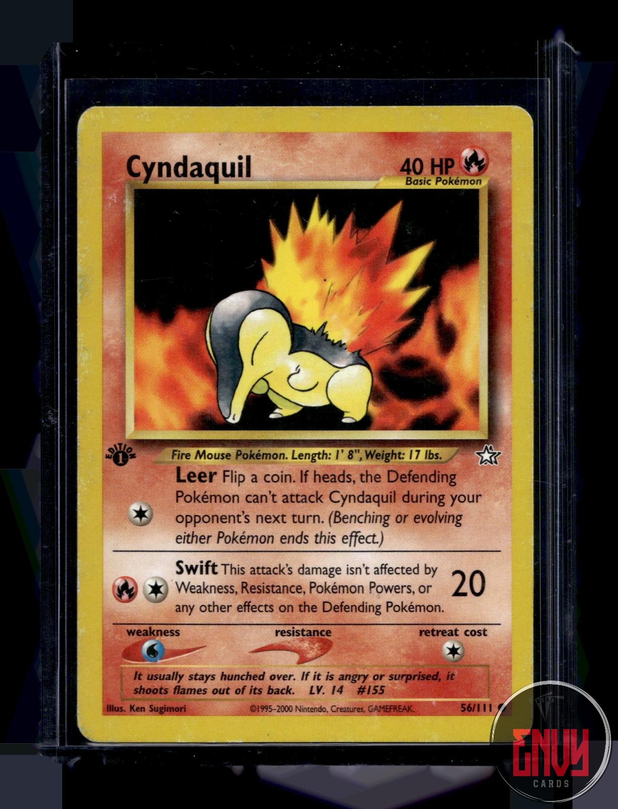 Cyndaquil Moderately Played 56/111 Common Neo Genesis Pokemon 1st Edition