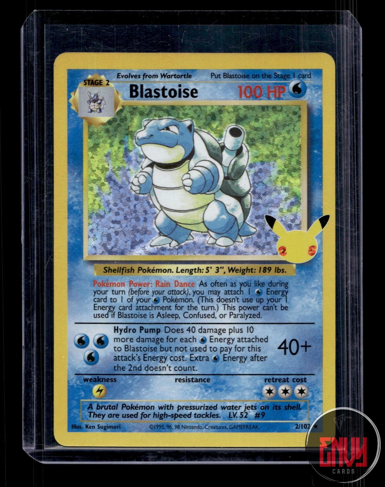 Blastoise MP 2/102 Celebrations: Classic Collection Pokemon Holo