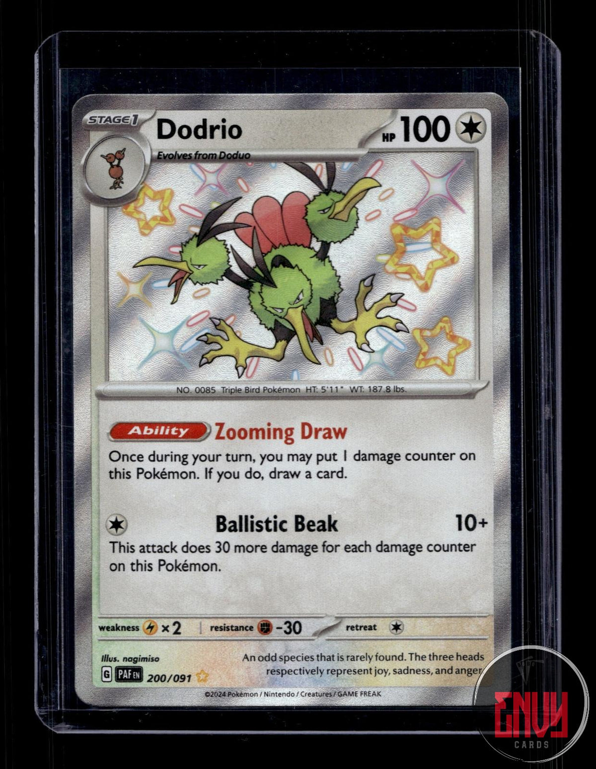 Dodrio Near Mint 200/091 Shiny Rare Paldean Fates Pokemon Holo