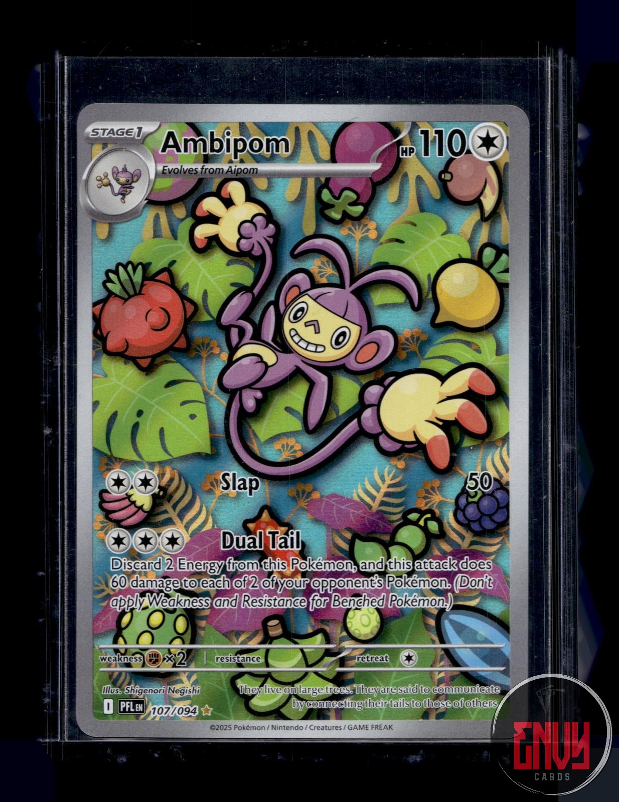 Ambipom Near Mint 107/094 Illustration Rare Phantasmal Flames Pokemon Holo