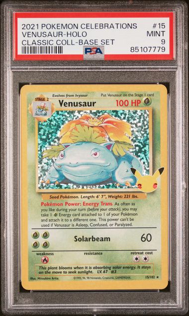 Venusaur Holo Celebrations 15/102 PSA 9