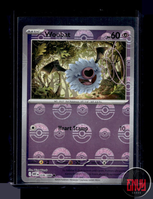 Woobat (Poke Ball Pattern) Near Mint 036/086 Common White Flare Pokemon