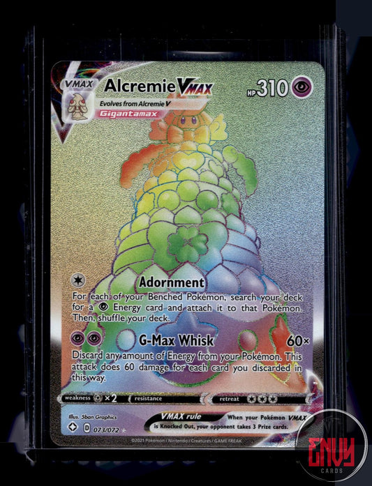 Alcremie VMAX Near Mint 073/072 Rainbow Rare Shining Fates Pokemon Holo