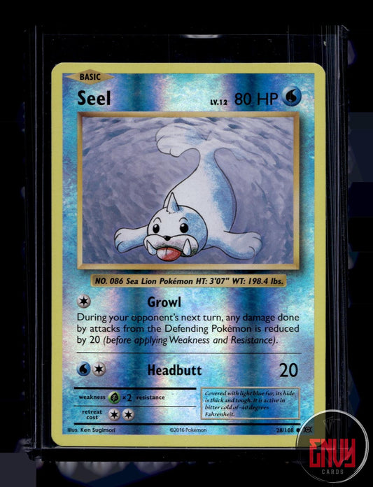 Seel Near Mint 28/108 Common Evolutions Pokemon Reverse Holo