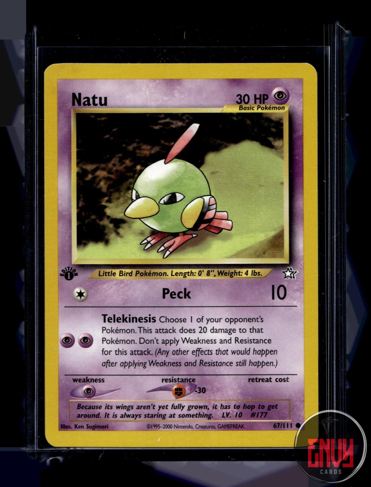 Natu Moderately Played 67/111 Common Neo Genesis Pokemon 1st Edition
