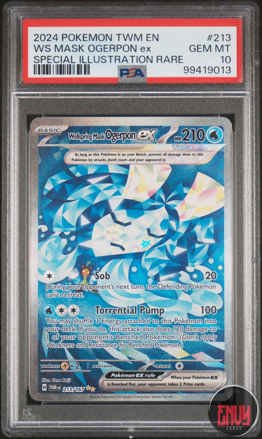 Wellspring Mask Ogerpon EX 213/167 Special Illustration Rare Pokemon PSA 10