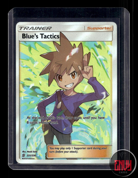 Blue's Tactics Near Mint 231/236 Ultra Rare Unified Minds Pokemon Holo