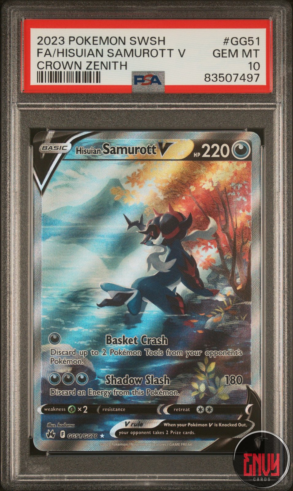 Hisuian Samurott V Gg51/Gg70 Sword Shield Crown Zenith Pokemon PSA 10