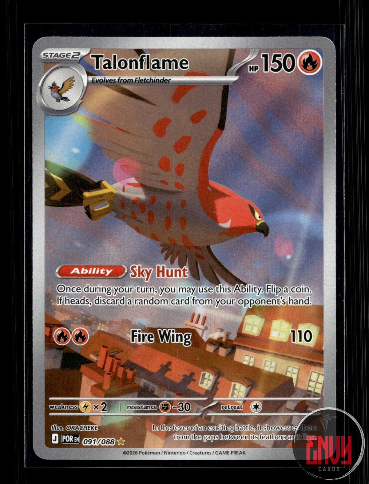 Talonflame NM 091/088 IR Perfect Order Pokemon Holo