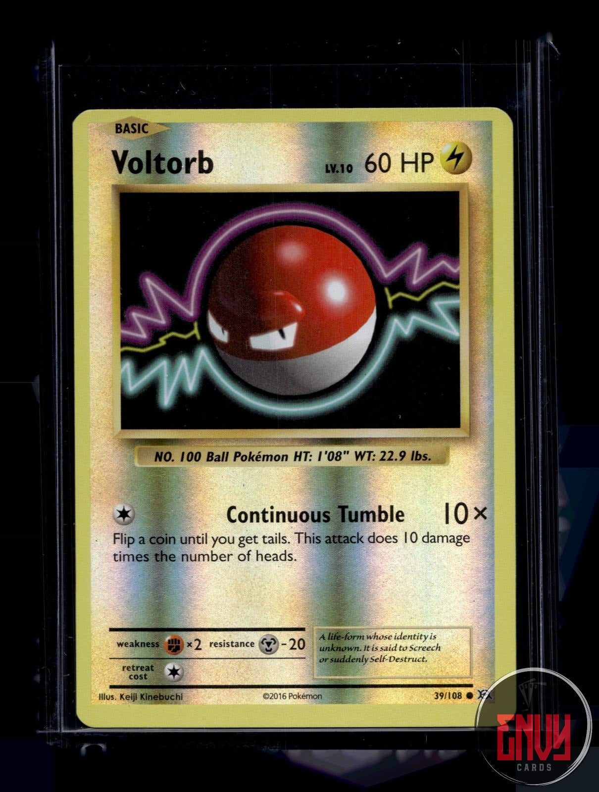 Voltorb Near Mint 39/108 Common Evolutions Pokemon Reverse Holo