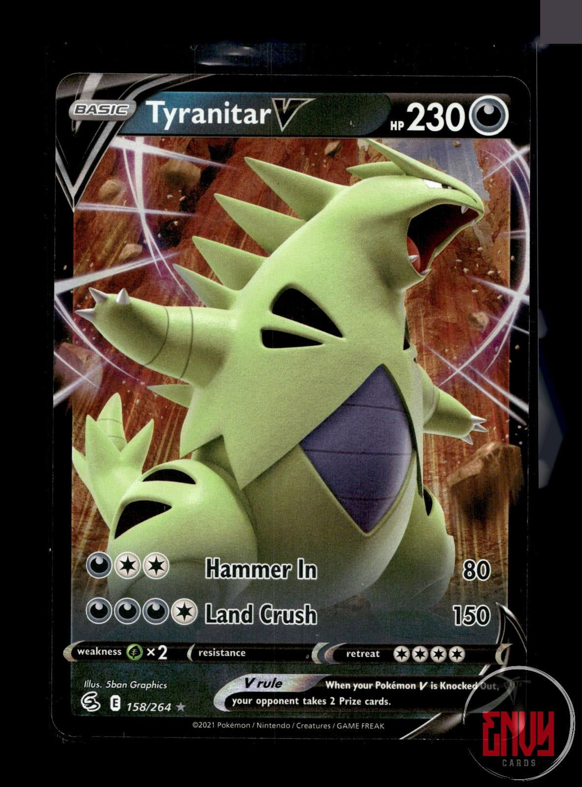 Tyranitar V NM 158/264 UR Fusion Strike Pokemon Holo